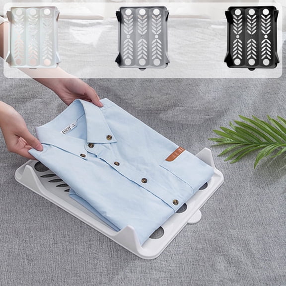 Clothes Folding Board Organizer – Wrinkle Proof Folding Tool, Space-Saving Wardrobe Storage, Durable Black Plastic, 13"x10" Easy Fold for Shirts & Pants