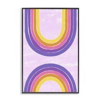Stupell Industries Purple Rainbow Arches Landscape Painting Black Framed Art Print Wall Art, 20 x 30