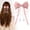 Pink, variant on CXHEGBEJ Elegant Long Ribbon Bow Hair Clip With Tassel Chains & Fluffyss Pom-Poms Silky Satin Hair Bows Hair Barrettes For Women Daily Weddings Parties Proms Pink