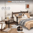 thumbnail image 6 of Overbed Bedside Table With Wheels,Adjustable Medical Home Bed Table,Rolling Tray Laptop Table,Mobile Standing Desk,Brown, 6 of 9