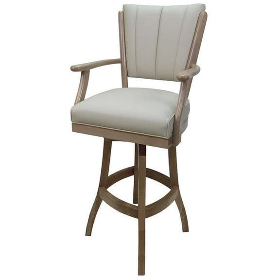 Classic Solid Wood Swivel 30" Bar Stool with Arms