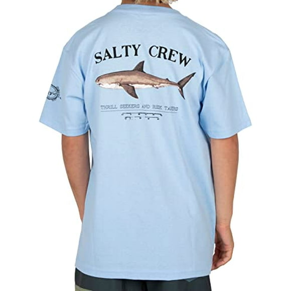 Salty Crew Boy's Bruce Short Sleeve Tee (Little Kids/Big Kids) Light Blue MD (Big Kids)