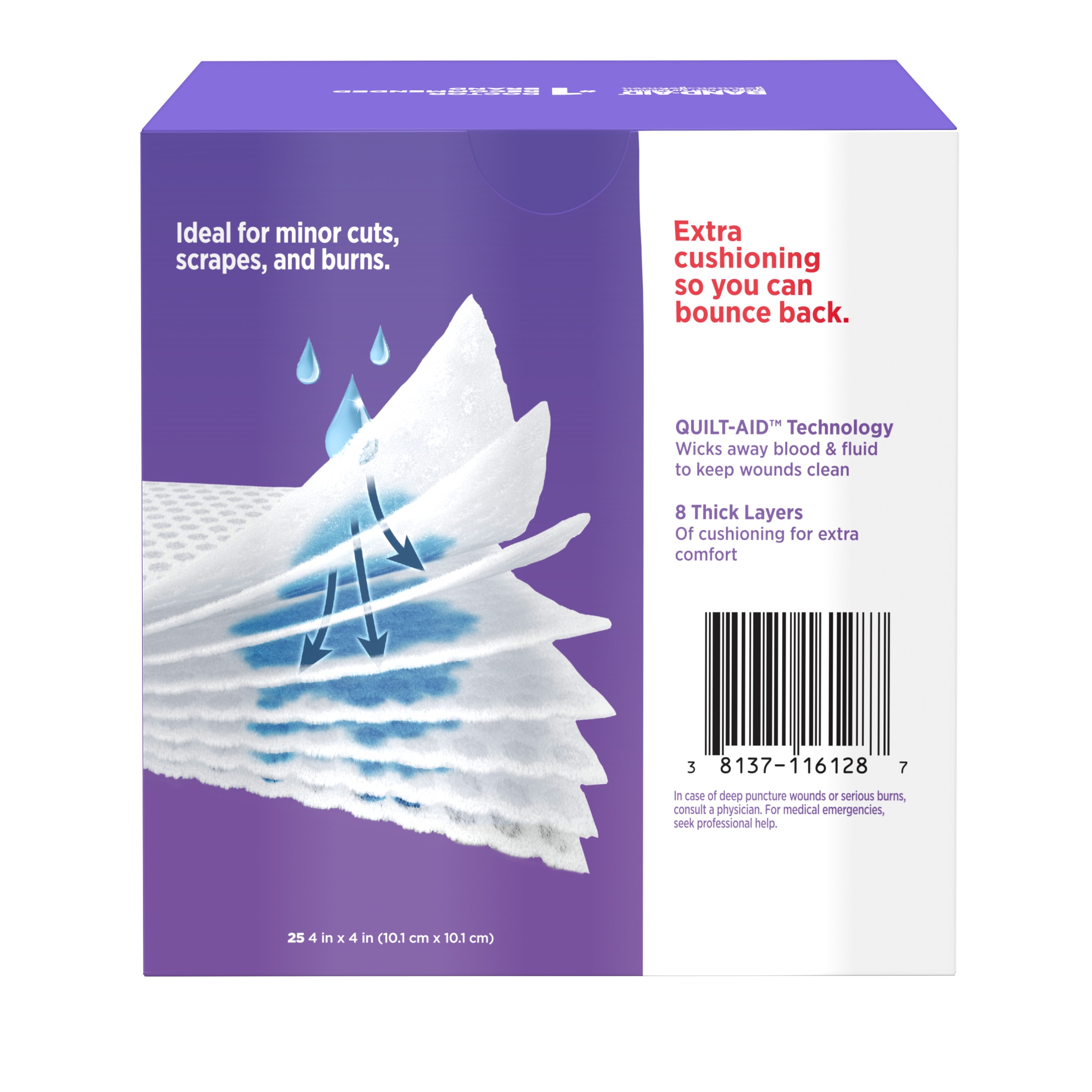 Band-Aid Cushion Care Sterile Gauze Pads 4x4 25 Count photo 8