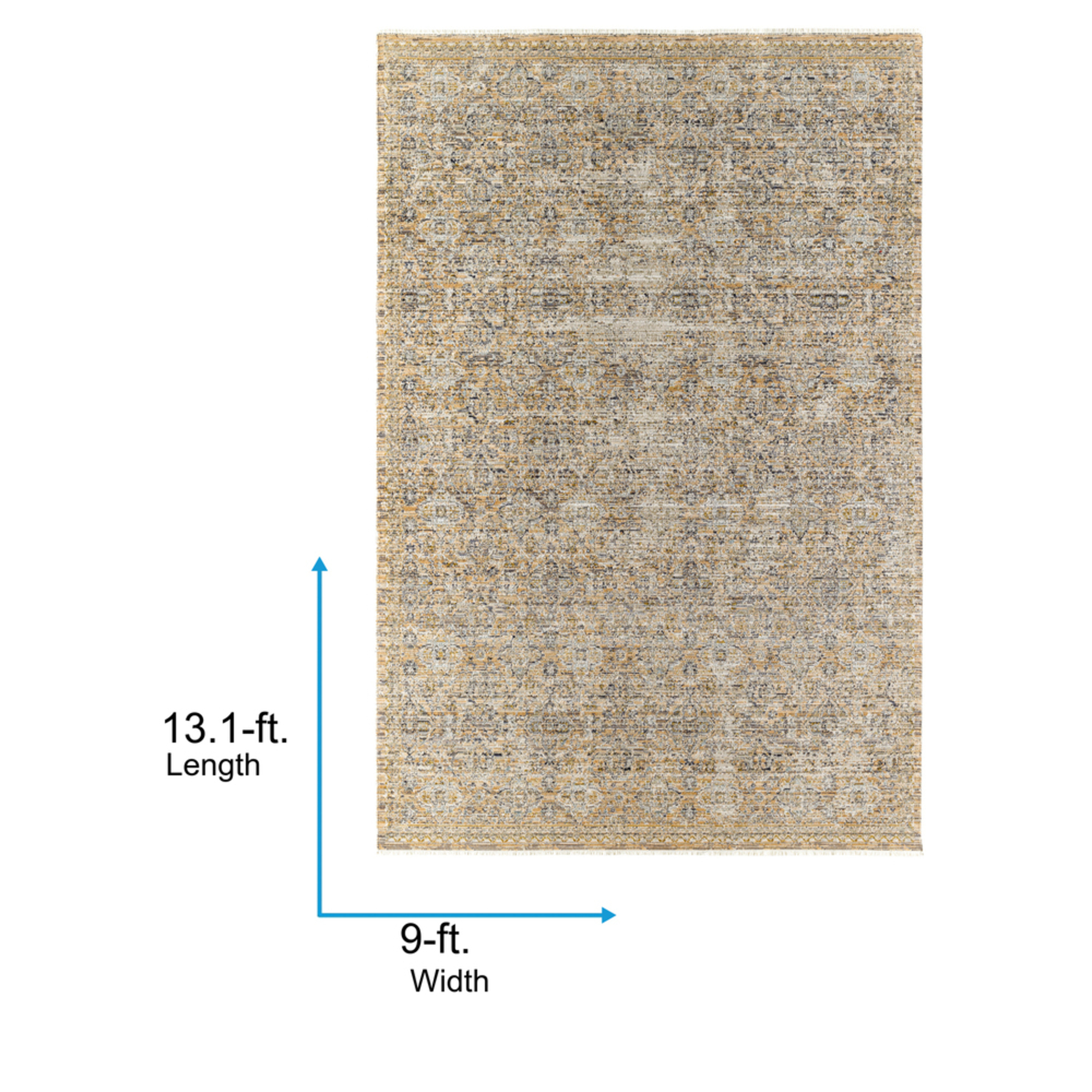 Livabliss x Becki Owens Ren Damask Washable Area Rug ,9' x 13'1",Faded Taupe