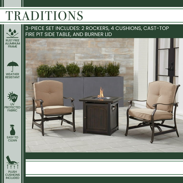 3 piece fire pit chat set sale