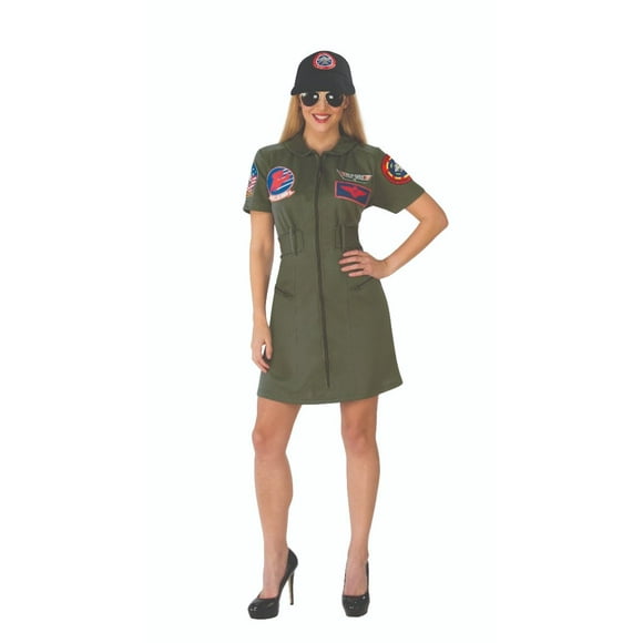 Top Gun Uniform Women's Costume Dress & Hat - Medium