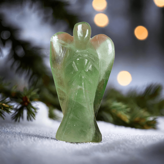 Natural Green Fluorite Crystal Angel, 2" Guardian Angel, Reiki, Chakra, Pocket Crystal, Protection, Healing Chakra, Home Decor, Gift For Mother