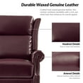 thumbnail image 5 of Power Genuine Leather Recliner Chairs Set of 2 Nailhead Trim Swivel Rocking Power Lounges Apartment Burgundy, 5 of 8