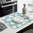 thumbnail image 3 of Daisy Dish Drying Pad Microfiber Rack Mat for Kitchen Countertop Foldable Floral Drainer Mat Absorbent Spring Summer 16x18 Inch, 3 of 7