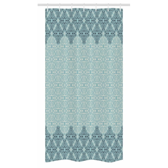 Morrocan Stall Shower Curtain, Modern Design with Eastern Ethnic Style Forms Ivy Frame like in Two Different Colors, Fabric Bathroom Set with Hooks, 36W X 72L Inches Long, Blue, by Ambesonne