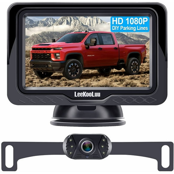 LeeKooLuu LK3 HD 1080P Backup Camera with Monitor Kit OEM Driving Hitch Rear/Front View Observation System