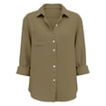 thumbnail image 5 of SAWOBUUN Womens Button Down Shirts Long Sleeve Cotton Dress Shirts Casual Collared Loose Fit Soft Blouses with Pockets, 5 of 5