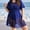 Blue, variant on Plus Size High Waist Bikini Women's Push Up Large Size Swimsuit 2026 Summer Mujer Big Size Tummy Control Swimwear Bikini Sets