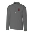 thumbnail image 2 of Men's Cutter & Buck  Gray Boston Red Sox Big & Tall Traverse Stretch Quarter-Zip Pullover Top, 2 of 3