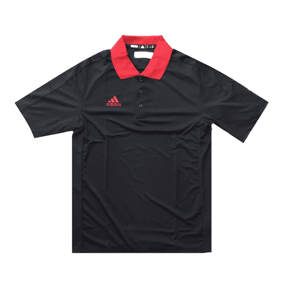 Adidas Men's Game Built Polo,Black Power Red , 2XL