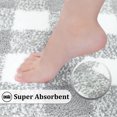 thumbnail image 3 of Unique Bargains Soft 2Pcs Microfiber Plaid Bath Rugs Gray & White 17"x24"&17"x47", 3 of 8