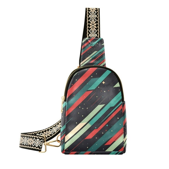 FORMRS Womens Crossbody Sling Bag Travel Daypack Shoulder Chest Backpack, Abstract Stripes