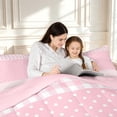 thumbnail image 5 of Manfei Vintage Grid 7pcs Queen Bedding,Kawaii Polka Dot Bedding Comforter Set Queen,Light Pink,Pink Reversible, 5 of 7