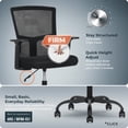 thumbnail image 3 of Click365 AeroCore M120 Mesh Mid Back Indoor Residential Ergonomic Office Chairs, Hardware Kit, Black, 3 of 14