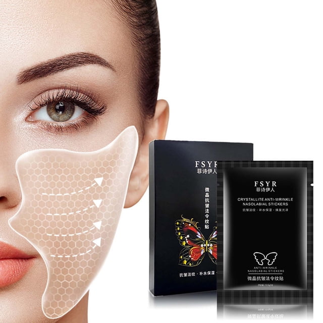 Fiudx Parches de Microcristales, Lifting Facial Anti-Arrugas, Mascarillas Hidratantes Anti-Edad, Minimizadores de Líneas de Expresión, Uso Nocturno, Apto para Pie Sensible, Fórmula Ligera de 5 Ml