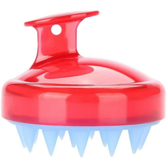 Silicone Scalp Massager, Shampoo Scalp Shower Bathing Washing Hair Massager Brush Comb Shower Scalp Scrubber Tool for Remove Dandruff (red)
