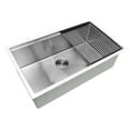 thumbnail image 2 of Ancona 32 in. Prestige Series Stainless Steel 18 Gauge Undermount Single Bowl Kitchen Sink with Drying Mat and Low Ledge, 2 of 6
