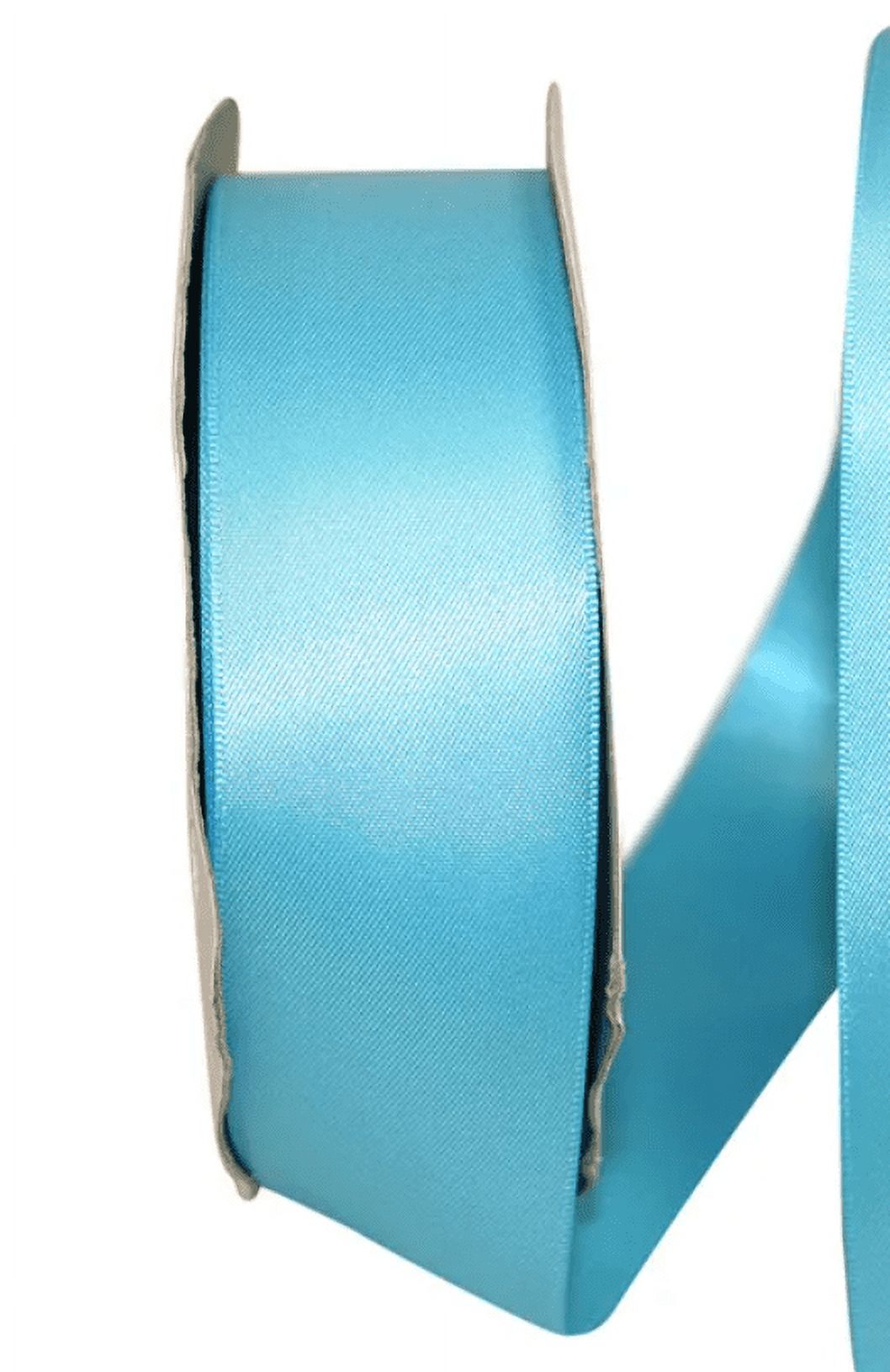 JAM Paper Satin Double Face Turquoise Polyester Ribbon, 1800" x 1.5"