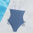thumbnail image 5 of EliteGoogv One Piece Swimsuit For Girls Solid Color Contrast Tie Adjustable Bathing Suit Summer Beach Pool Vacation Swimwear Grey, 5 of 9