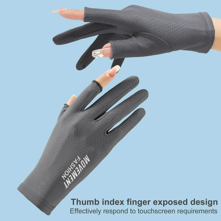 Rutiya 1 Pair Outdoor Gloves Hollow Out Sunscreen Open Finger