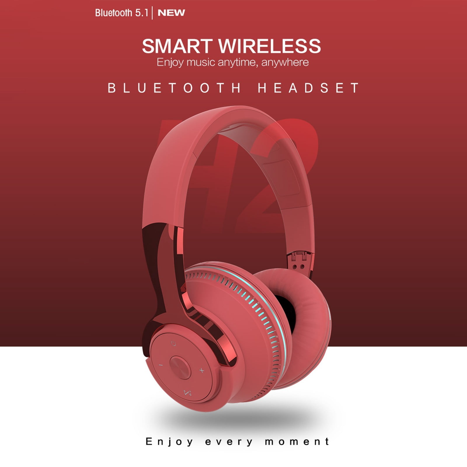 Headset with Bluetooth – Bluetooth 5.1 Earphones Neck Wireless Headphone Stereo Sports Earbuds Headsets With Microphone