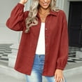 thumbnail image 3 of Camisa de chaqueta de manga larga para mujer, camisa de chaqueta Camisa de chaqueta de manga larga con solapa de color puro Tops de manga larga de color puro Estándares líderes en la industria, 3 of 6