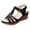 Black, variant on Gladiator Wedge Sandals for Women Open Toe T-Strap Slingback Heels Breathable Footbed Arch Support Summer Beach Shoes Beige Size 6