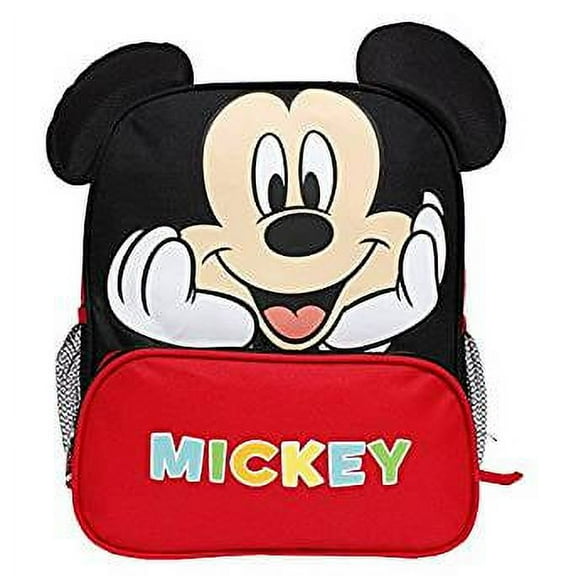 Disney by Mickey Mouse Unisex Small Backpack, Durable, Red, 12-Inch
