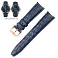 thumbnail image 3 of Correa de reloj de piel de vaca tejida para cronógrafo portugués IWC IW344205, correa de hebilla plegable Portofino de 22 mm, color azul y negro, 3 of 5