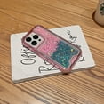 thumbnail image 4 of ShellTech Compatible with iPhone 16 Glitter 3in1 Shockproof Transparent Hybrid Case Clear Flowing Liquid Quicksand Case Girly Women Sparkly Bling Soft TPU Protective Bumper Case,D, 4 of 14