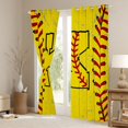 thumbnail image 3 of Manfei Boys Personalized Gifts Curtains Pack of 2 (42x84 Each),Yellow Letter K Curtains Blackout,Baseball Sport Game Bedroom Curtains For Boys Kids,Lightweight Room Decoration, 3 of 6