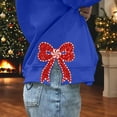thumbnail image 5 of Chandails en Molleton de Noël pour Femmes avec Nœud Latéral Appliqué Chandail en Molleton Oversize Chandails en Molleton Col Rond Manches Longues Chandail Top Chandail en Molleton Sans Capuche pour Femmes, 5 of 5