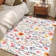 thumbnail image 5 of Spring Rustic Area&nbsp;Rug 3x5ft Pink Daisy Flower Leaves Botanical Non-Slip&nbsp;Washable Square&nbsp;Rugs Soft Felt Indoor Floor Mat for Bedroom Kitchen Living Room Bathroom, 5 of 9