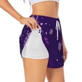 thumbnail image 2 of Haiem Crystal Purple Snowflake Women's 2 in 1 Running Shorts - Lightweight Athletic Workout Gym Yoga Breathable Sports Shorts Liner with Phone Pockets-X-Large, 2 of 9