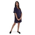 thumbnail image 1 of Conjunto de Pijama de Mujer Playera Manga Corta y Short de Texura Suave Comoda y Fresca Azul GAON, 1 of 5