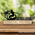 thumbnail image 3 of Craftnamesign Custom Wooden Girl Surfing Desk Name Plate, Surfer Metal Nameplate for desk, 3 of 5