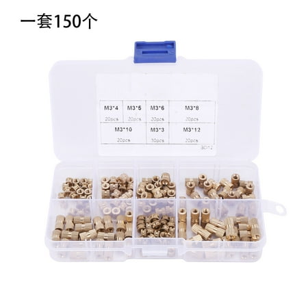 

150pcs/Box Knurl Insert Nuts M3 Threaded Insert Screws Assortment Set Kit Industry Machinery Nut Injection Tools