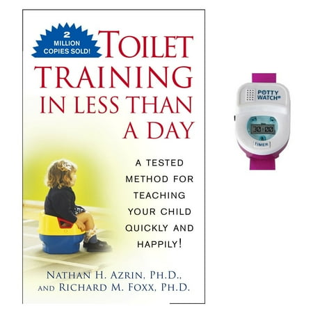 Toilet Training in Less Than A Day Guide Book with Potty Watch Trainer, Pink