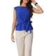 thumbnail image 1 of BLUSA DE TRABAJO CON LAZO FRONTAL Y CUELLO BARCO PARA MUJER XS AZUL REAL, 1 of 6