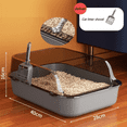 thumbnail image 4 of Kitty Sandbox Cat Litter Box Semi-enclosed Splashproof Cat Tray Cat Toilet Cleaning Basin Supplies Pet Toilet Kitten Tray Bedpan, 4 of 5