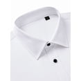 thumbnail image 3 of sogami Men's Button Down Shirt Stretch Long Sleeve Business Casual Dress Shirts White, 3 of 7
