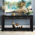 thumbnail image 6 of Kinbor 60” Long Console Table, Entryway Table with 4 Drawers & Storage Shelf, Black, 6 of 8