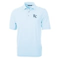 thumbnail image 2 of Men's Cutter & Buck Powder Blue Kansas City Royals Virtue Eco Pique Stripe Recycled Polo, 2 of 3