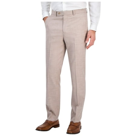 Tallia Mens Classic fit Dress Pants 44 / 30 Beige Solid