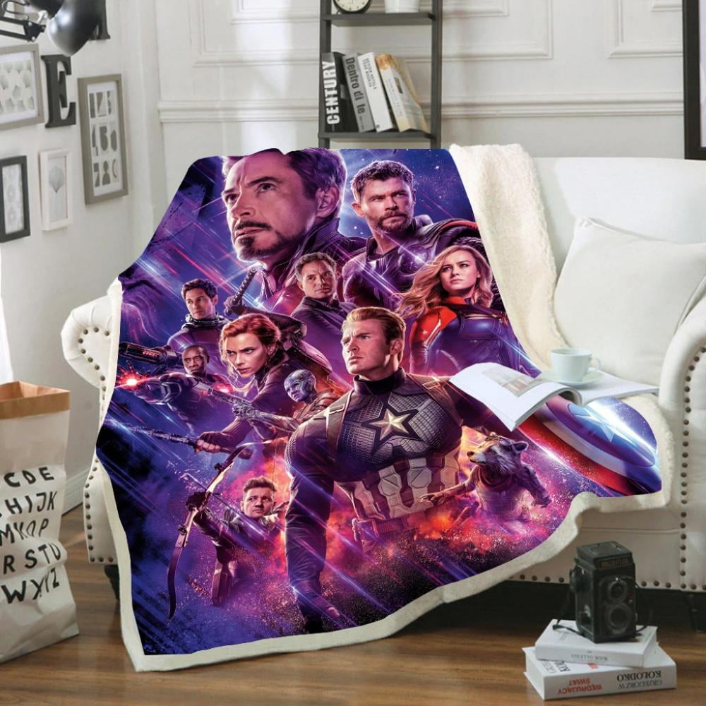 Aiouniya Avengers Hulk Spider Man Iron Man Captain America Funny Character Blanket 3d Print Sherpa Blanket On Bed Home Textiles Gifts Other